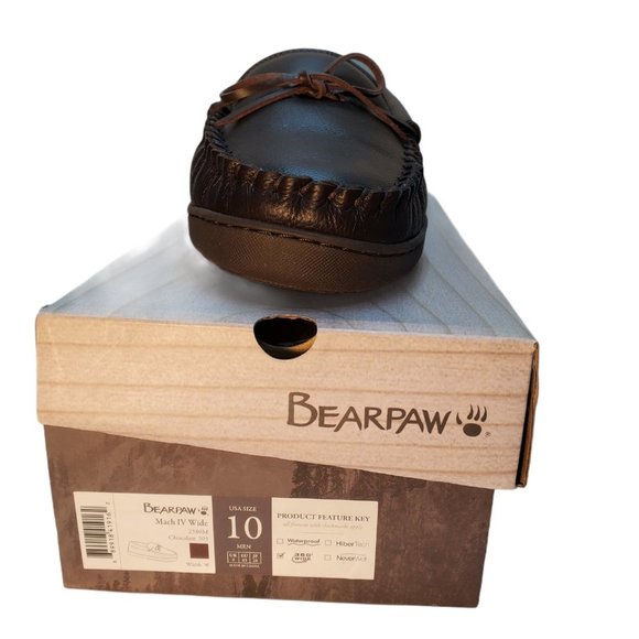 BEARPAW Mens Mach  Leather Slippers Brown 10W main image 5